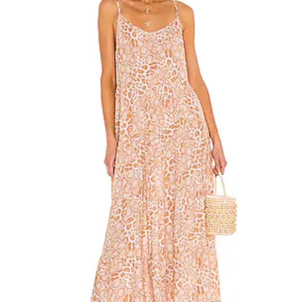 Show Me Your MuMu Sleeveless Orange and Pink Maxi Sundress